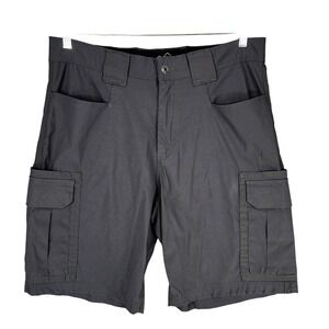 Eddie Bauer Nylon Cargo Short 36 Men Gray 10" Stretch Hiking Camping Pocket READ